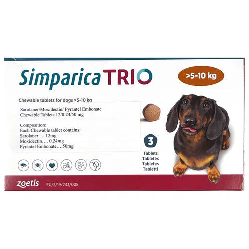 SIMPARICA TRIO 5-10KG 50MG TAB