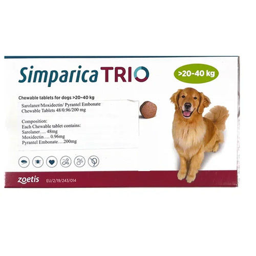 SIMPARICA TRIO 20-40KG 200MG TAB