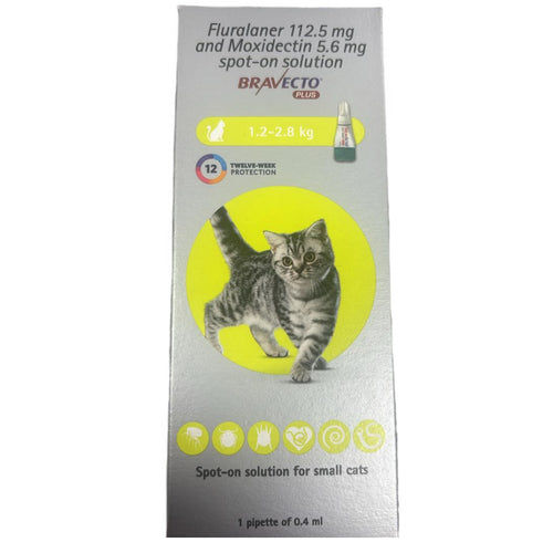 BRAVECTO PLUS CAT SPOTON 1.2 TO 2.8KG